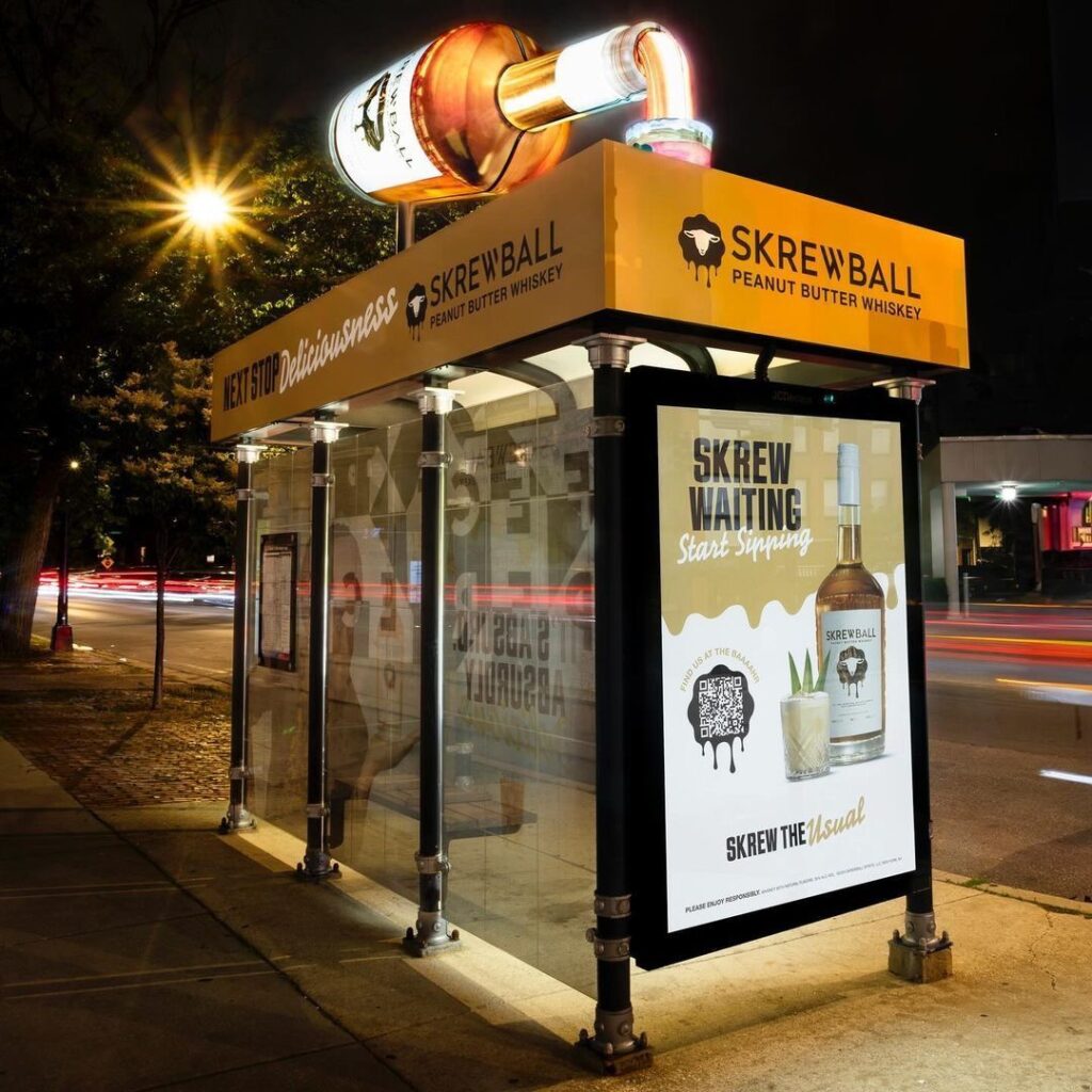 Skrewball Branded Bus Shelter Ad