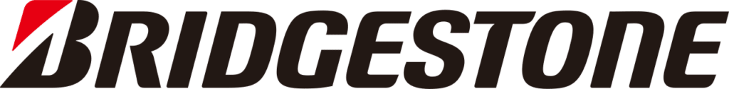 Bridgestone logo featuring bold black lettering with a red accent on the letter "B"