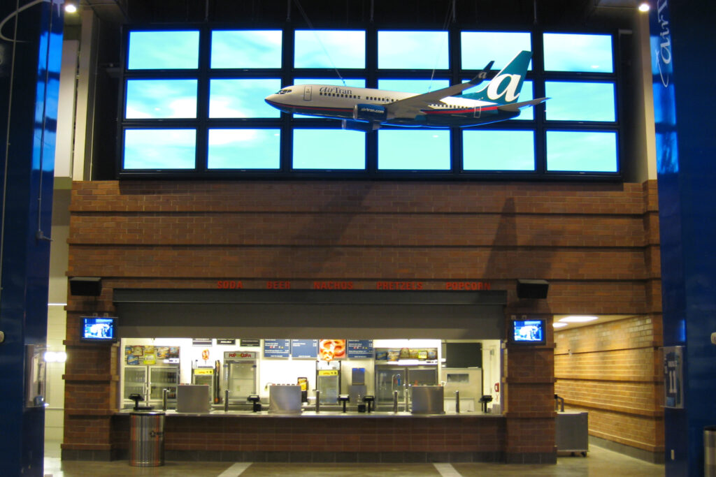 AirTran Custom Props and Video Wall at Lucas Oil Stadium