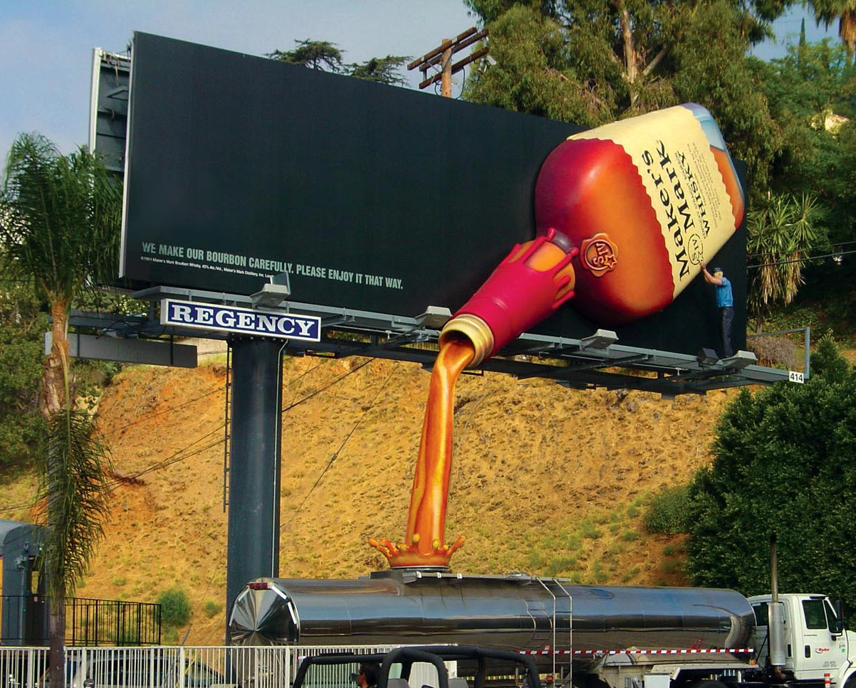 3d prop for Makers Mark whiskey billboard