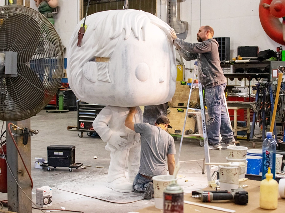 Dwight Sculpture Foam Carving In Progress