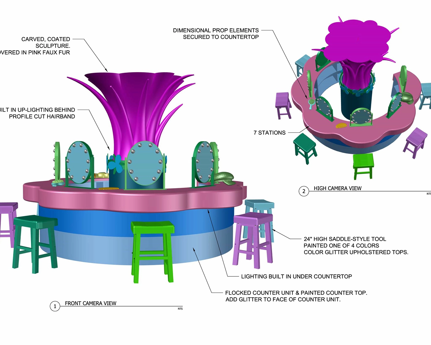 Trolls Experience 3d modeling rendering